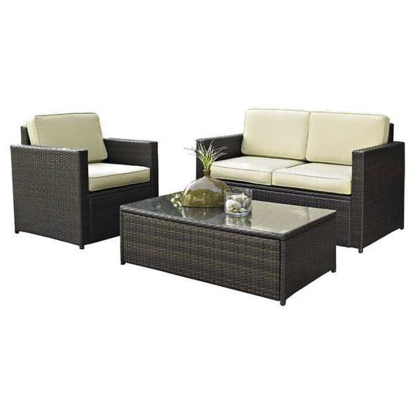 3-Piece Outdoor Patio Furniture Set with Chair Loveseat and Cocktail Table - Deals Kiosk