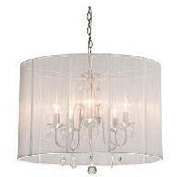Chrome and Cream 6-light Crystal Chandelier - Deals Kiosk