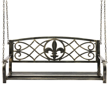 Farm Home Bronze Sturdy 2 Seat Porch Swing Bench Scroll Accents - Deals Kiosk