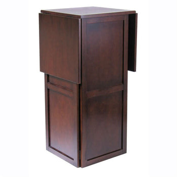 9 Bottle Walnut Wine Bottle Rack Mini Bar Expandable Counter - Deals Kiosk
