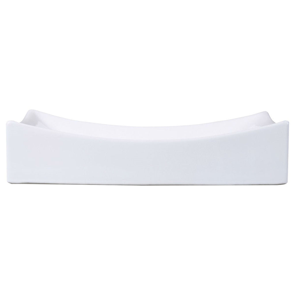 Contemporary 21-inch Bathroom Ceramic Vessel Sink Rectangular White - Deals Kiosk