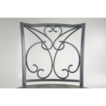 Grey Metal 30-inch Barstool with Brown Faux Leather Swivel Seat - Deals Kiosk