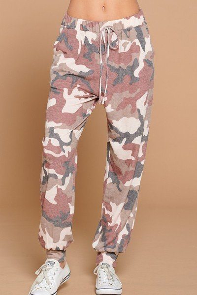 Camo Army Printed French Terry Casual Loungewear Joggers - Deals Kiosk