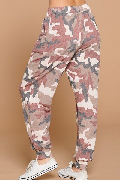 Camo Army Printed French Terry Casual Loungewear Joggers - Deals Kiosk