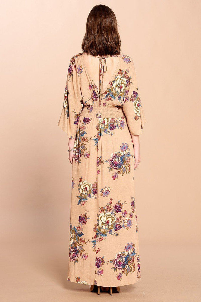 Floral Print Maxi Wrap Dress - Deals Kiosk