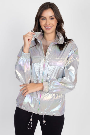 Holographic Windbreaker Jacket - Deals Kiosk
