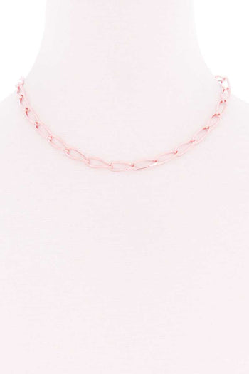 Oval Chain Single Metal Necklace - Deals Kiosk
