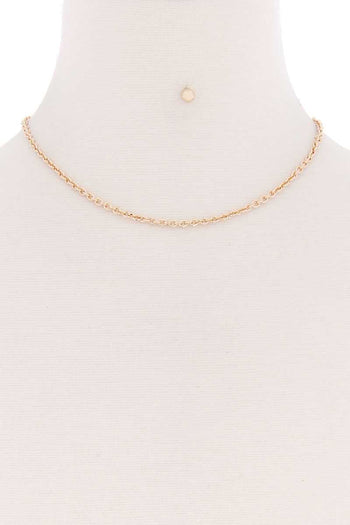 Basic Simple Metal Chain Single Necklace - Deals Kiosk