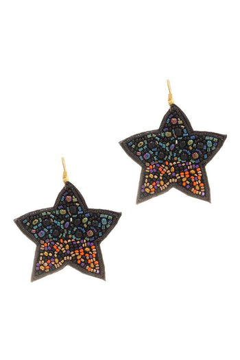 Seed Beaded Star Hook Earring - Deals Kiosk