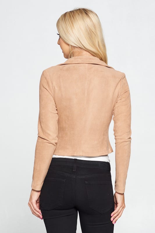 Faux Suede Moto Leather Jacket - Deals Kiosk