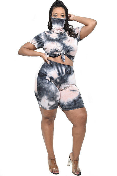 Plus Tie-dye 2 Piece Short Set - Deals Kiosk