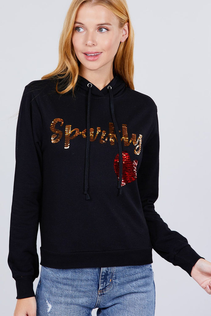 Sparkly Sequins Hoodie Pullover - Deals Kiosk