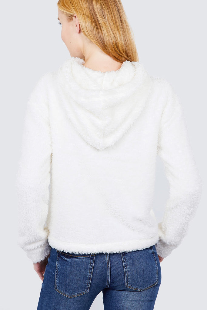 Faux Fur Fluffy Hoodie Top - Deals Kiosk