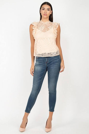 Sleeveless Lace Lining Top - Deals Kiosk