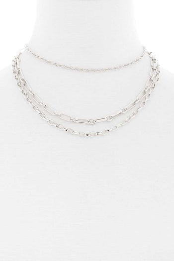 3 Layered Metal Chain Necklace - Deals Kiosk