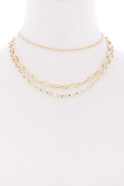 3 Layered Metal Chain Necklace - Deals Kiosk