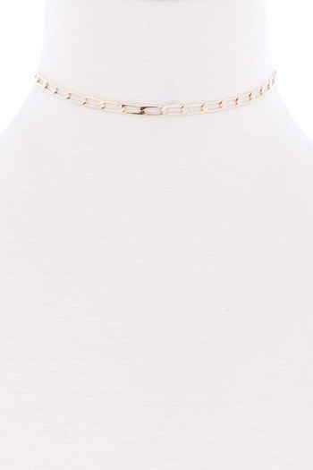 Metal Chain Link Choker Necklace - Deals Kiosk