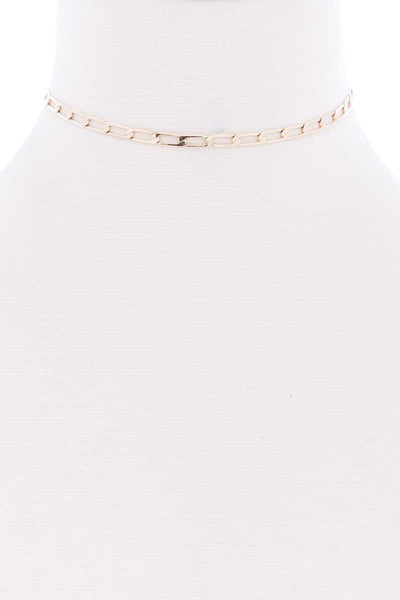 Metal Chain Link Choker Necklace - Deals Kiosk