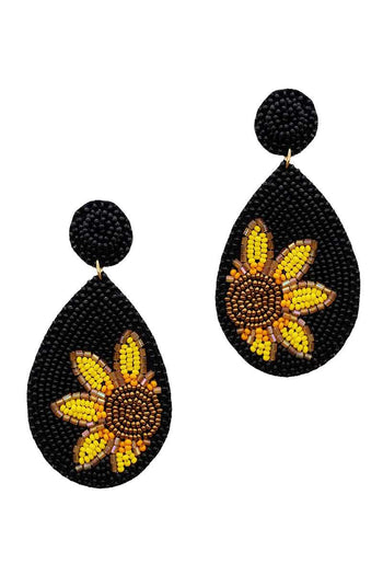 Trendy Seed Bead Tear Drop Flower Earring - Deals Kiosk