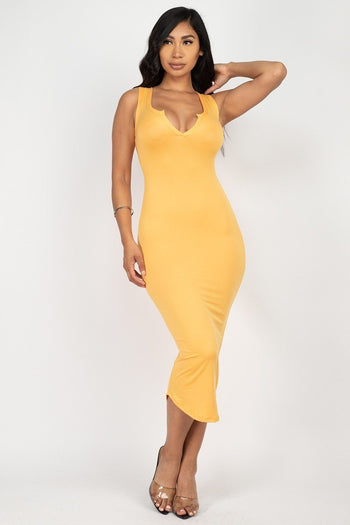 Split Neck Bodycon Dress - Deals Kiosk