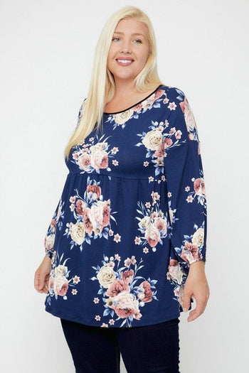 Floral, Bubble Sleeve Tunic - Deals Kiosk
