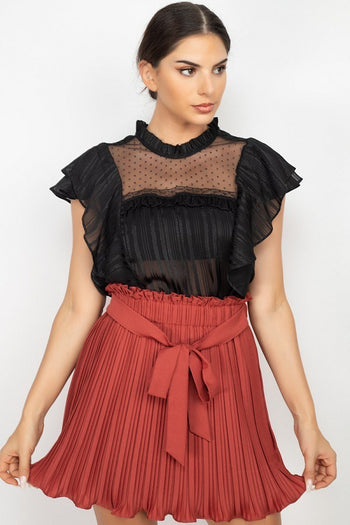 Short Sleeve Ruffle Shadow Top - Deals Kiosk