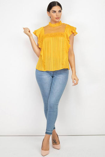 Short Sleeve Ruffle Shadow Top - Deals Kiosk