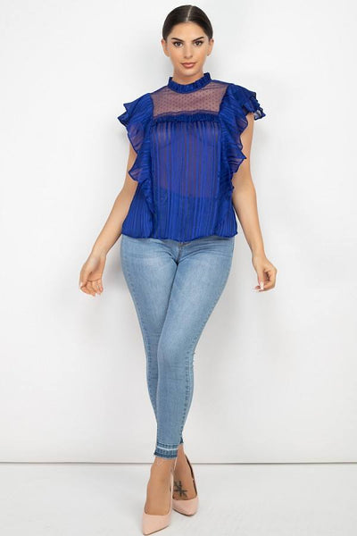 Short Sleeve Ruffle Shadow Top - Deals Kiosk