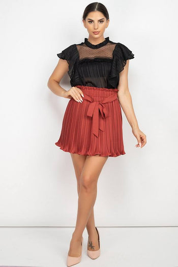 Short Sleeve Ruffle Shadow Top - Deals Kiosk