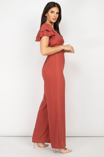 V-neck Lace Jumpsuit - Deals Kiosk