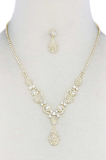 Rhinestone Teardrop Shape Necklace - Deals Kiosk