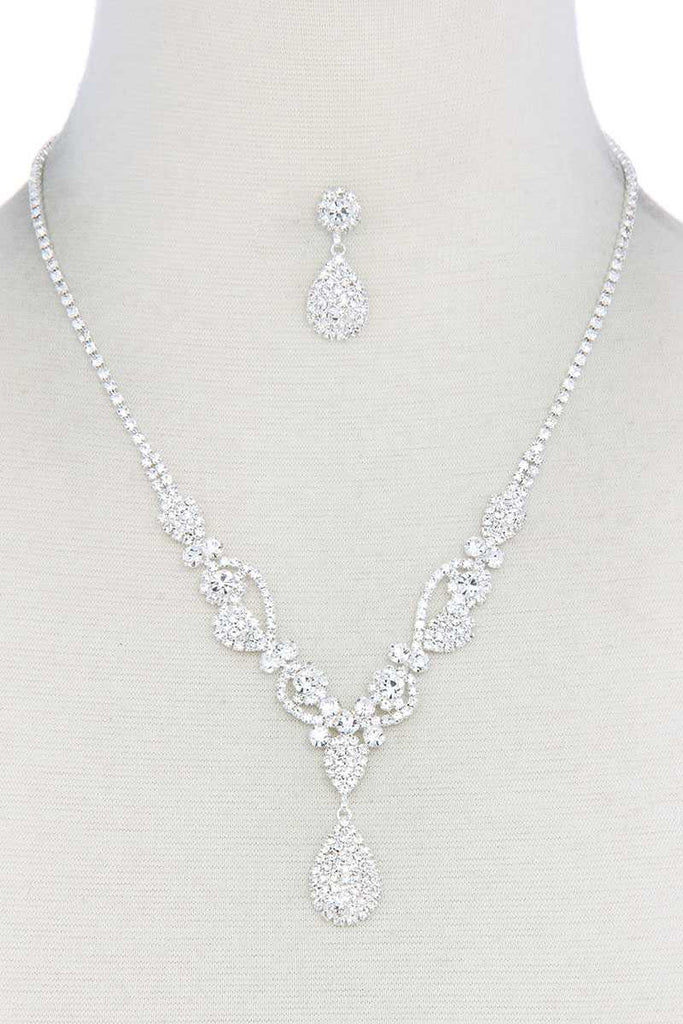 Rhinestone Teardrop Shape Necklace - Deals Kiosk