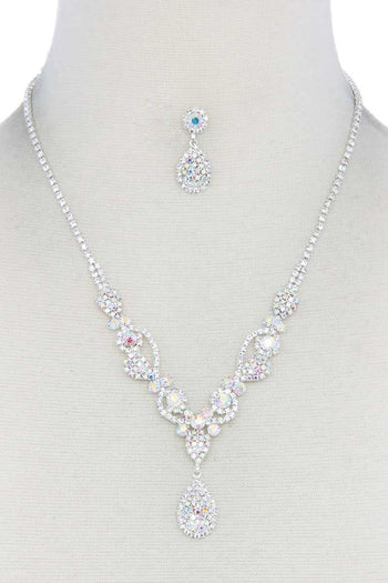 Rhinestone Teardrop Shape Necklace - Deals Kiosk