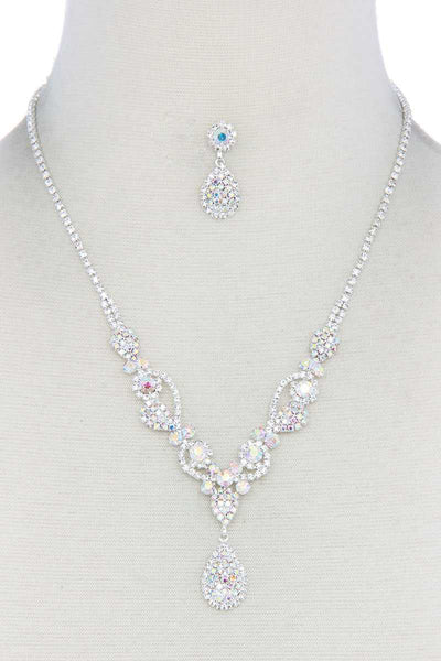 Rhinestone Teardrop Shape Necklace - Deals Kiosk