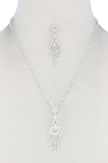 Rhinestone Dangle Pendant Necklace - Deals Kiosk