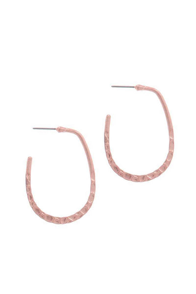 Texture Metal Circle Drop Earring - Deals Kiosk