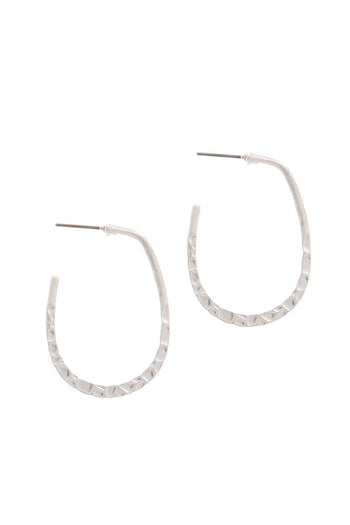 Texture Metal Circle Drop Earring - Deals Kiosk