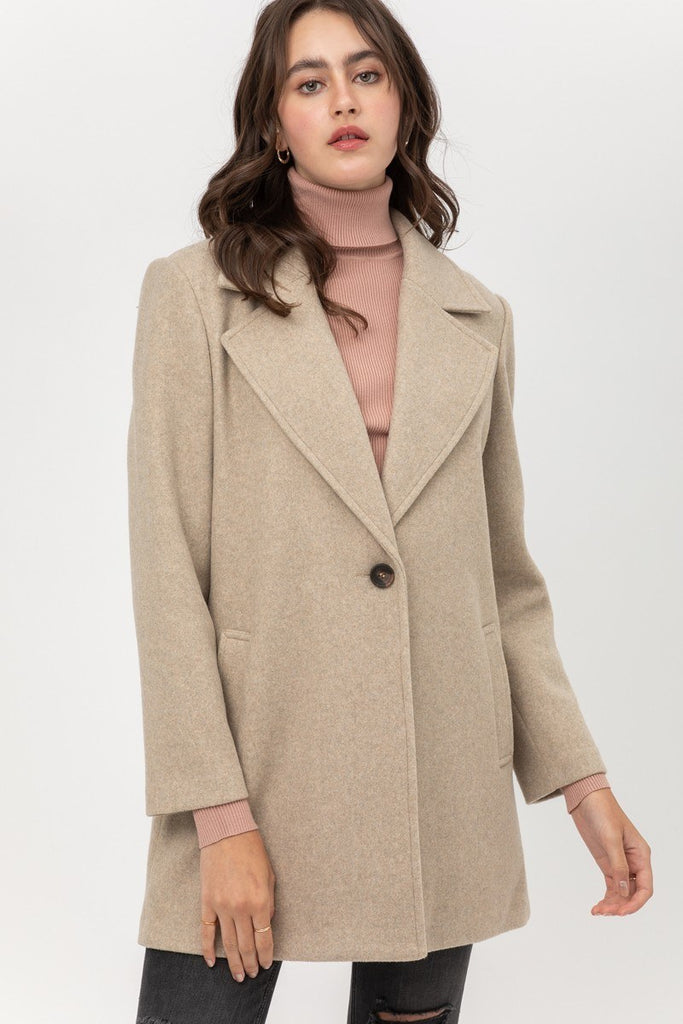 Fleece Single Breasted Coat - Deals Kiosk