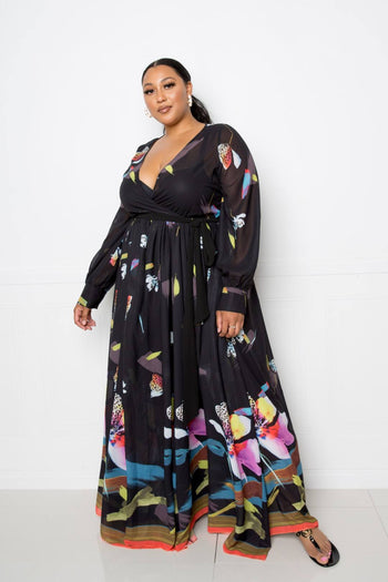 Tropical Print Maxi Dress - Deals Kiosk