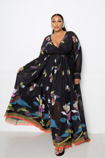 Tropical Print Maxi Dress - Deals Kiosk