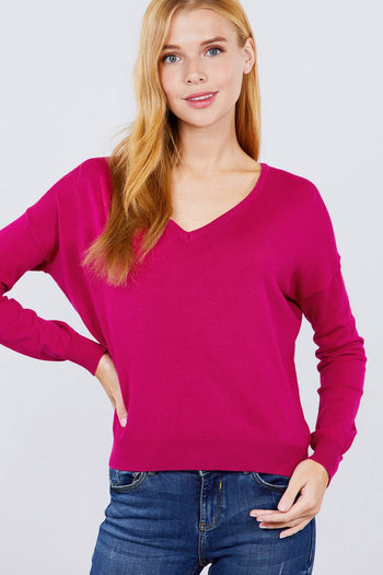 V-neck Back Cross Sweater - Deals Kiosk