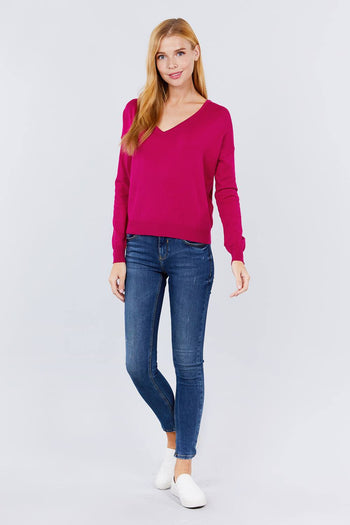 V-neck Back Cross Sweater - Deals Kiosk