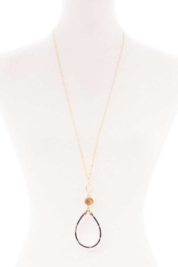 Teardrop Pendant Long Necklace - Deals Kiosk
