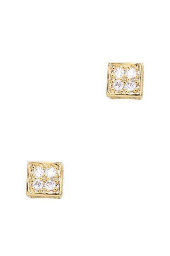 Secret Box Square Stone Stud Earring - Deals Kiosk
