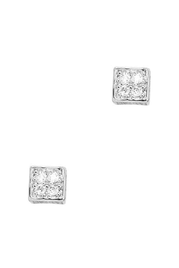 Secret Box Square Stone Stud Earring - Deals Kiosk