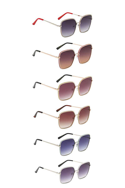 Giselle Captivating Square Metallic Wire Frame Dazzled Barrel Ladies Shades Sunglasses - Deals Kiosk