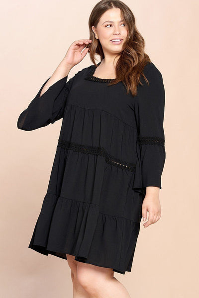 Solid Loose-fit Woven Babydoll Dress - Deals Kiosk