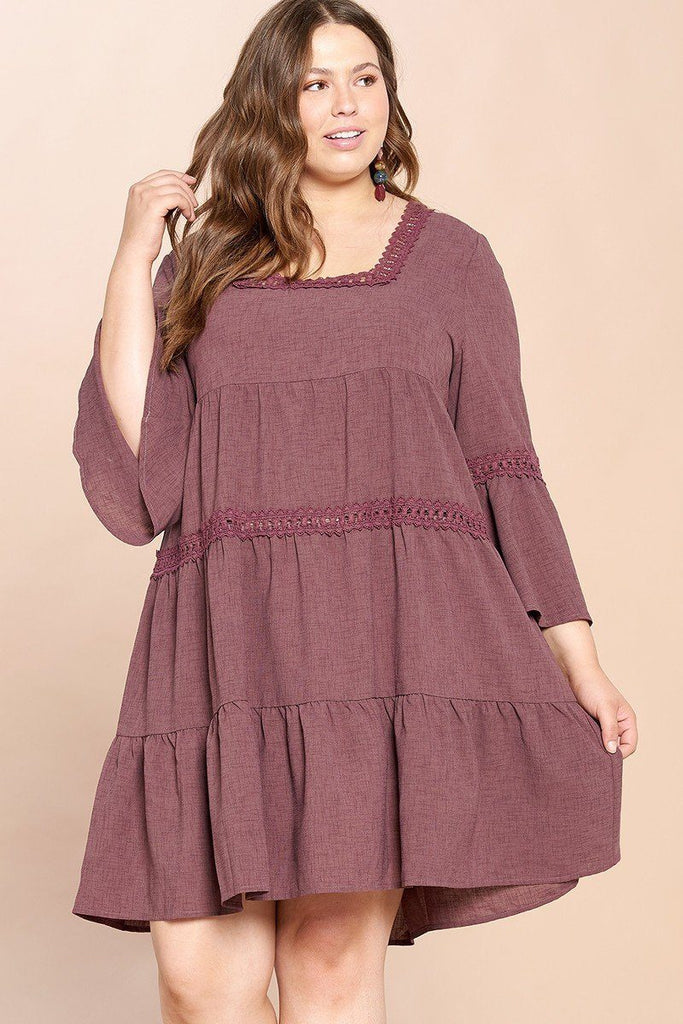 Solid Loose-fit Woven Babydoll Dress - Deals Kiosk