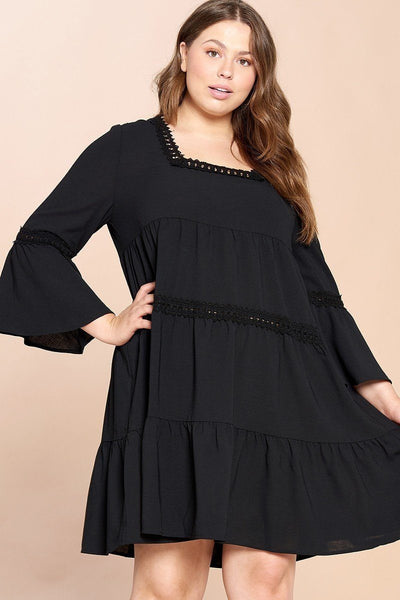 Solid Loose-fit Woven Babydoll Dress - Deals Kiosk