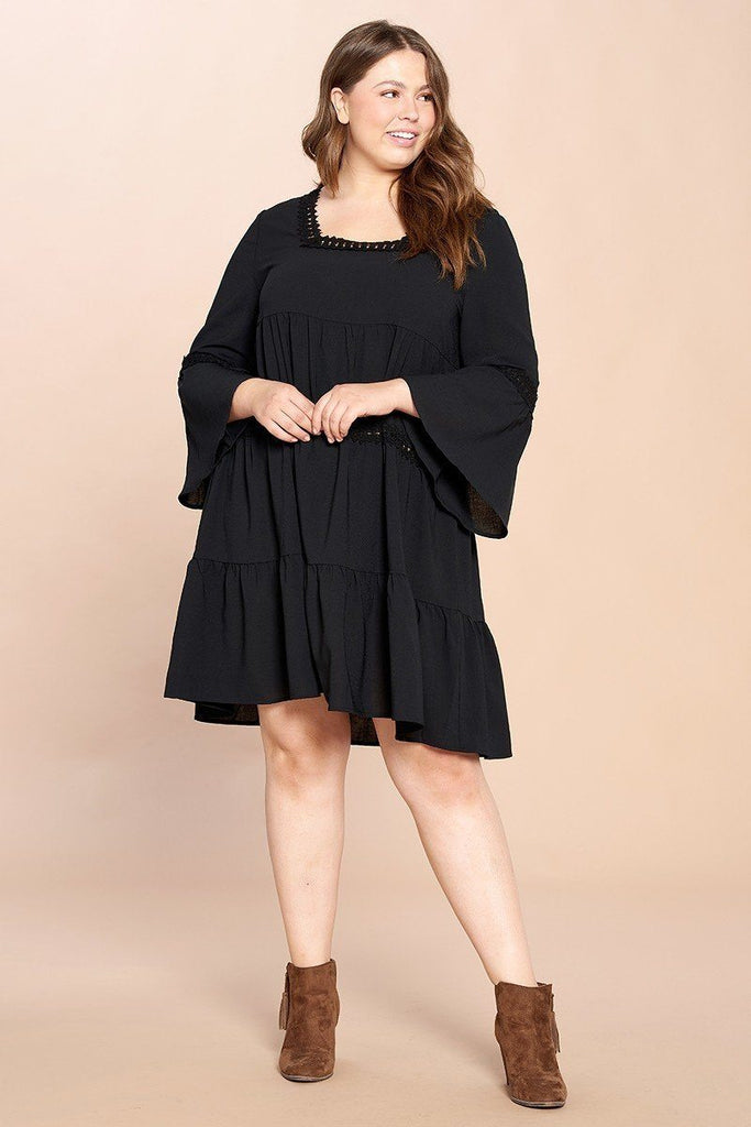 Solid Loose-fit Woven Babydoll Dress - Deals Kiosk